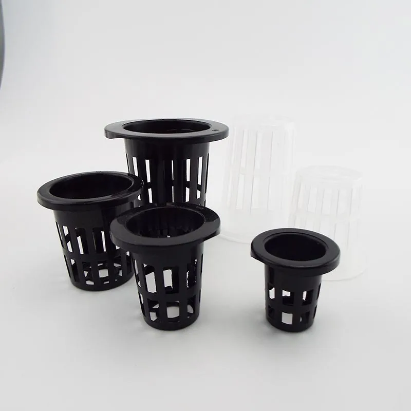 Maceta de malla hidropónica, cesta para plantar verduras, cultivo sin suelo, taza de raíz de planta de plástico, maceta para cultivar plantas de acuario, 10 Uds.