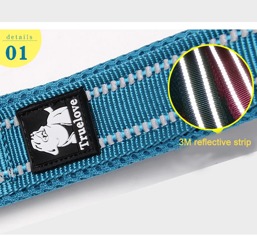 Correa para perro Truelove de nailon de malla suave, doble truco para correr, reflectante, seguro, entrenamiento para caminar, correa de plomo para perros, envío directo TLL2112