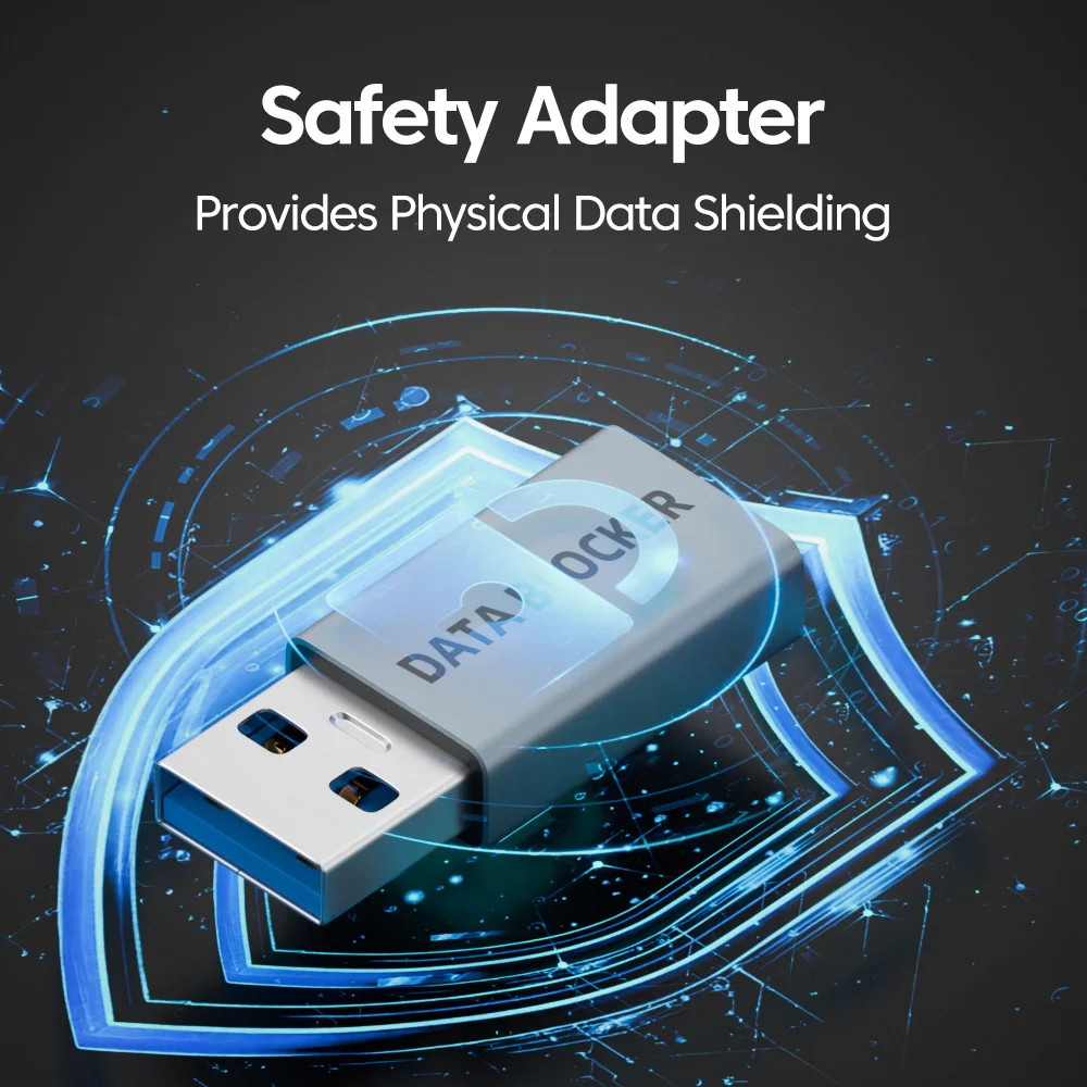    Adaptador de Seguridad con Protección de Datos USB A/C Macho a USB A/C Hembra, Convertidor Anti-Fugas de Privacidad para Carga de Teléfonos Móviles y Portátiles