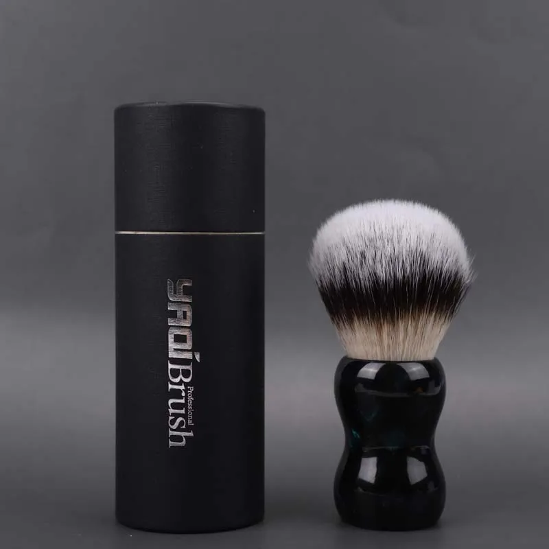 YAQI Night Emerald-brocha de afeitar para hombre, pelo sintético, mango de resina, 26mm