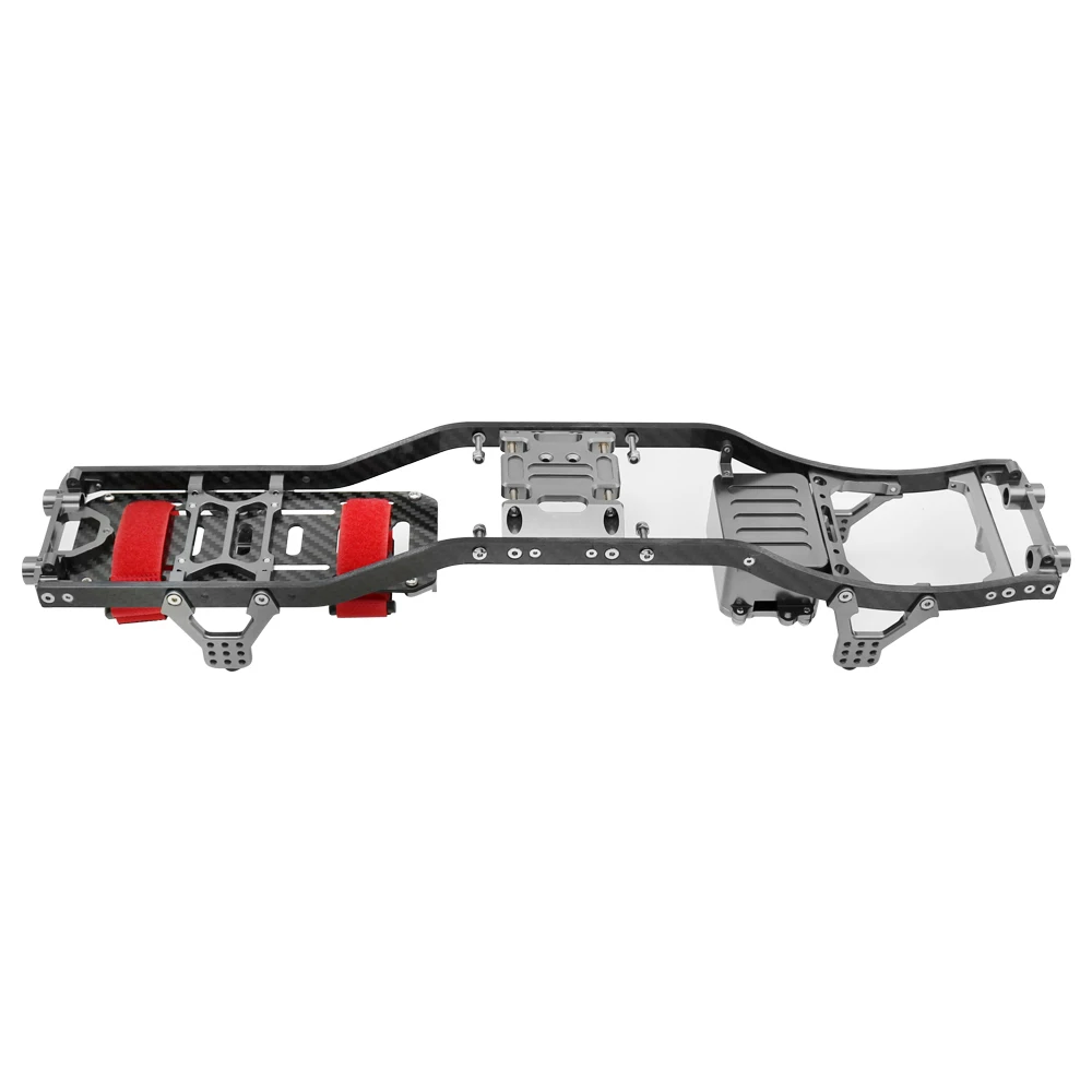 1/10 RC Crawler viga de fibra de carbono 4MM CNC Metal chasis de coche marco cuerpo Kit piezas para Axial SCX10 II Rock todoterreno camión