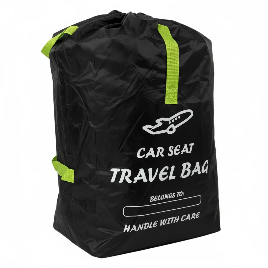 Bolsa de viaje portátil para asientos de coche para portabebés y sillas elevadoras – Correas ajustables para los hombros, asa de transporte práctica, resistente y duradera