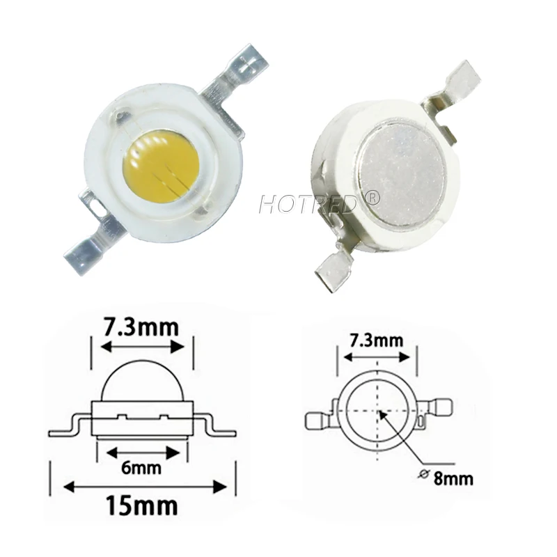 100-500 Uds LED 1W 3W Watt 30/45mil cuentas de Chip de alta potencia blanco frío cálido rojo 660nm azul 450nm verde amarillo para Blubs luz de cultivo