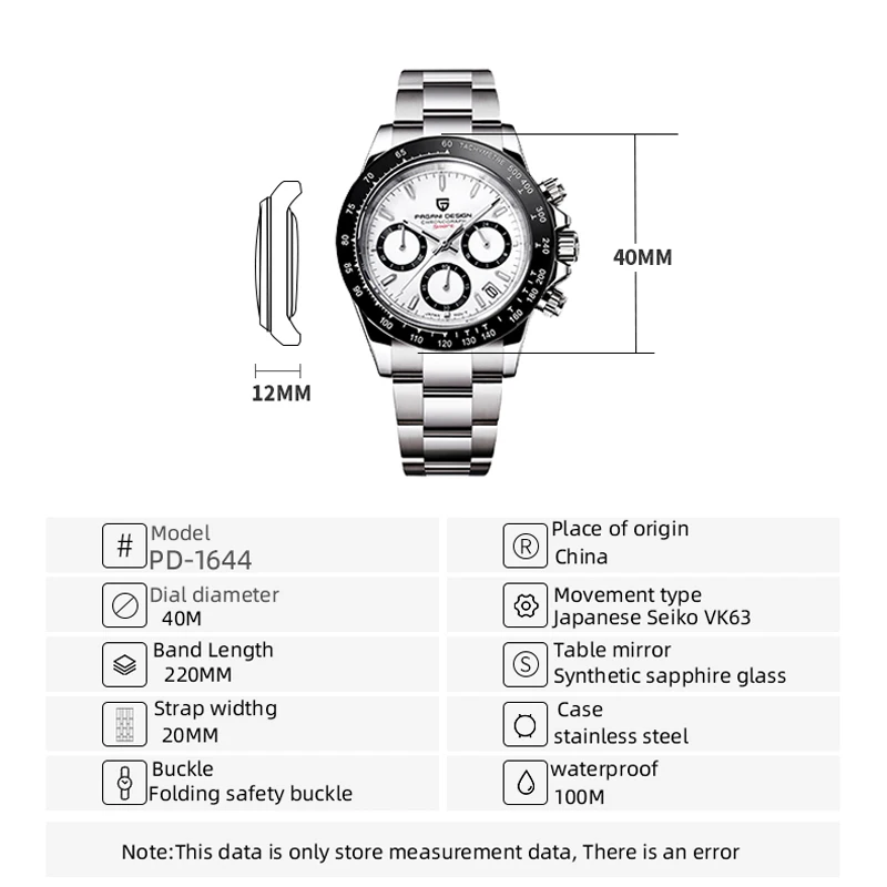 Reloj PAGANI DESIGN 2026 para Hombre, Nuevo, de Lujo, en Oro Rosa, Cuarzo, 100M Resistente al Agua, Cronógrafo Deportivo