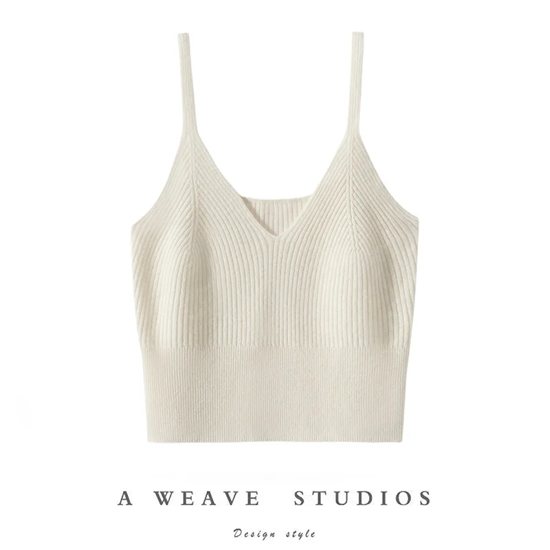 Camiseta sin mangas clásica de cachemira para mujer, 100% transpirable, informal, sexy, versátil, de moda, para todas las estaciones
