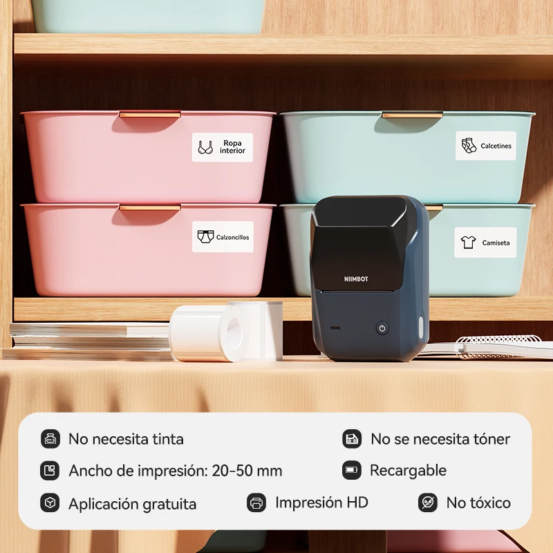 Niimbot-impresora de etiquetas térmica inalámbrica B1, precio de código de barras de etiquetas de alimentos, máquina de etiquetas de 20-50mm de ancho de impresión para el hogar