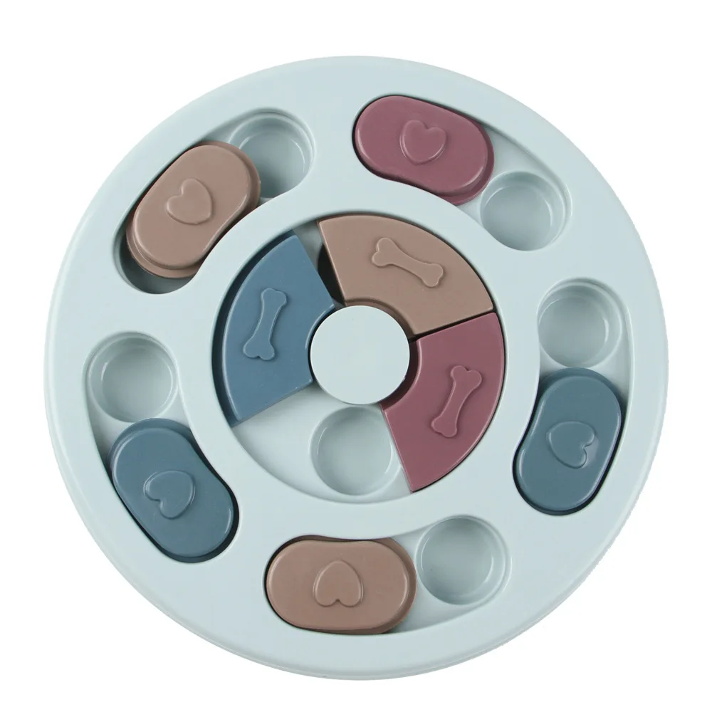 Puzle interactivo de comedero lento para perros, dispensador de comida IQ para cachorros, cuenco antideslizante para comer lentamente, juego de entrenamiento para gatos y perros