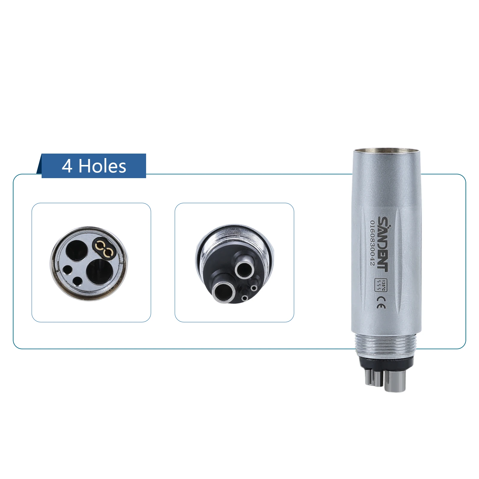 Kit de Pieza de Mano Dental Sandent LED con Generador Electrónico de Alta Velocidad, Cabezal Estándar/Grande/45 Grados, Convertidor de 6 a 4