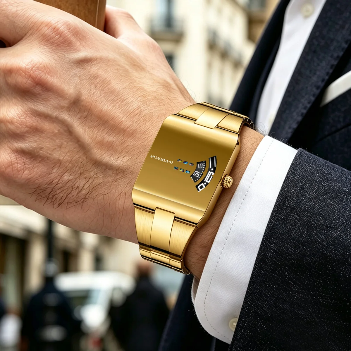 Relojes para hombre, reloj de cuarzo de marca original, relojes deportivos de acero inoxidable informales a la moda, resistentes al agua, de lujo, reloj informal de negocios