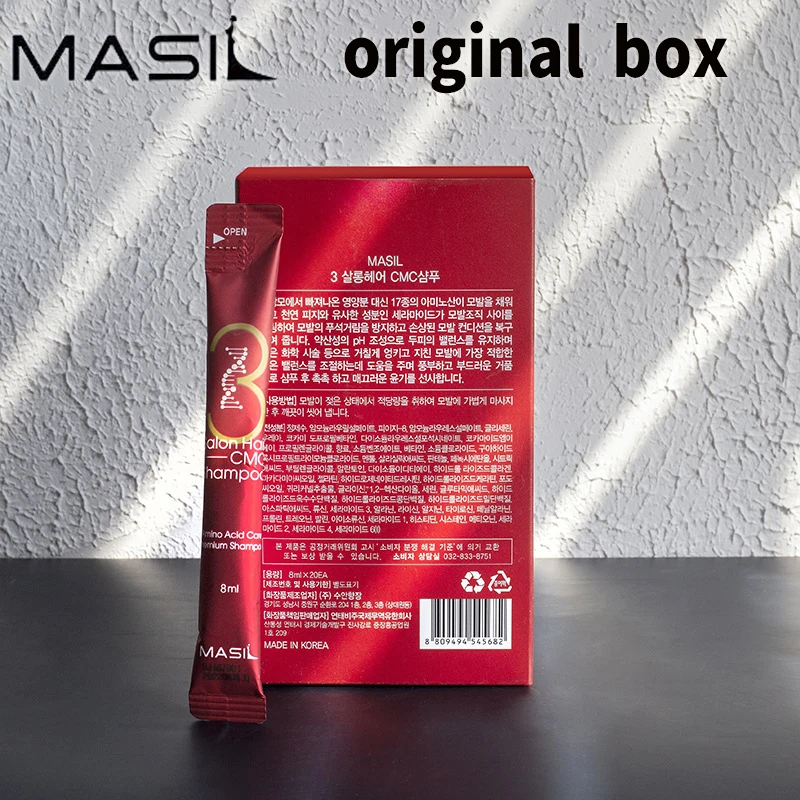 Mascarilla Capilar Masil, Tamaño de Viaje, 8 Segundos, Esencia Líquida para el Cuidado del Cabello, Acondicionador Anti-Caída, Reparador de Cabello Dañado, Champú