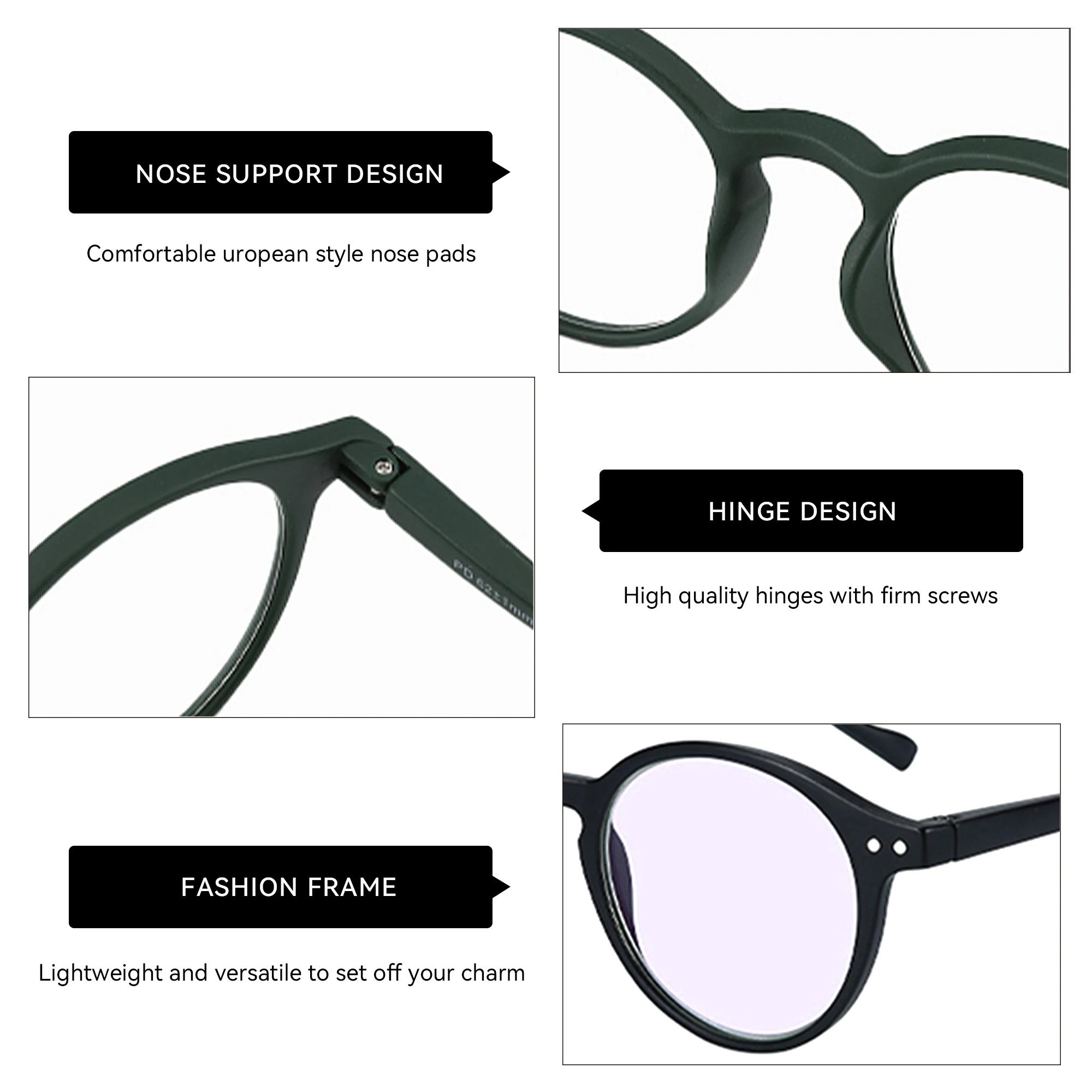  ZENOTTIC Gafas graduadas redondas pequeñas retro, gafas circulares progresivas, gafas ópticas fotocromáticas para mujeres y hombres