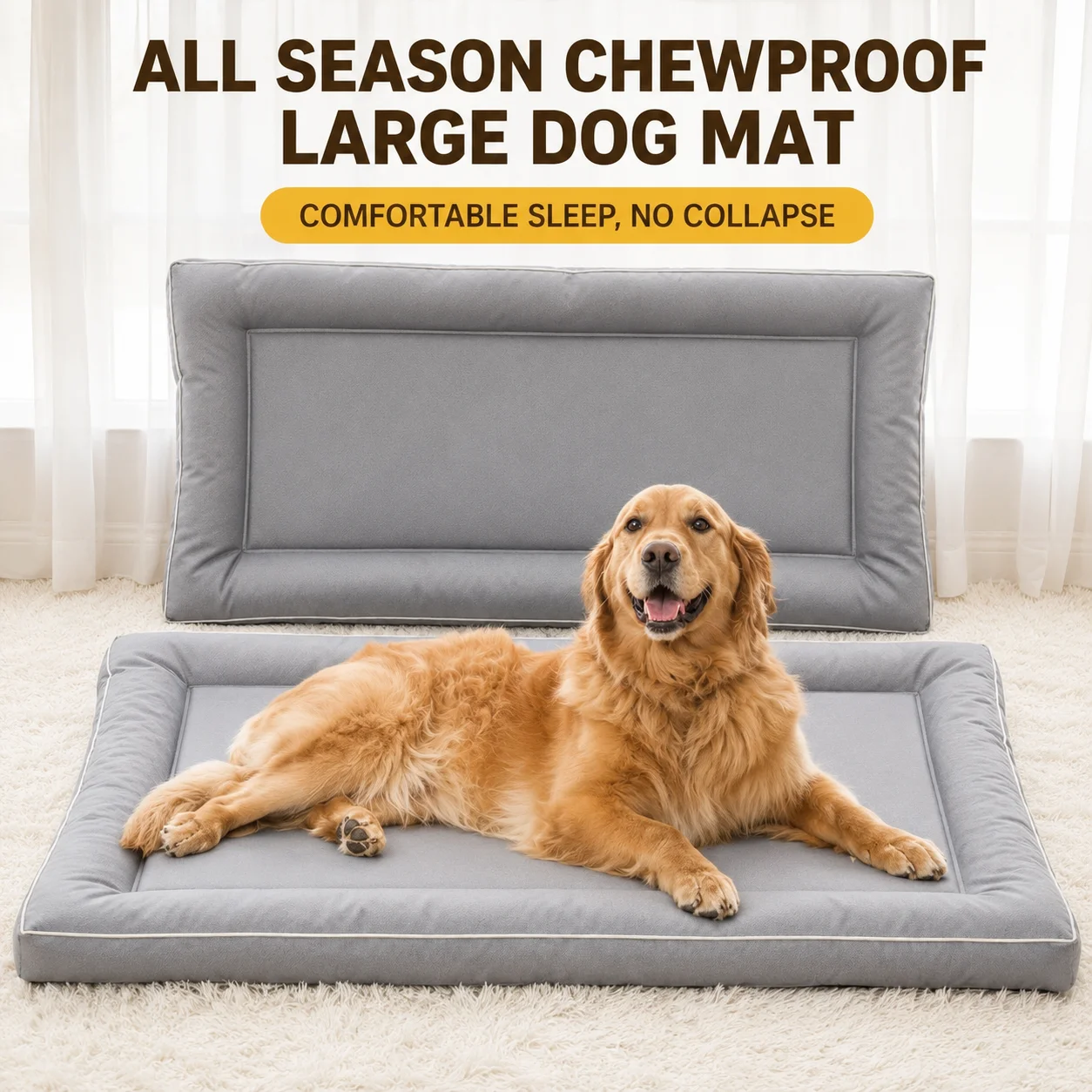 Alfombra para Perros Grandes Resistente a Mordidas, Impermeable, Antideslizante, Gruesa, para Todas las Estaciones, Lavable, para Jaulas, para Golden Retriever, Labrador y Gatos