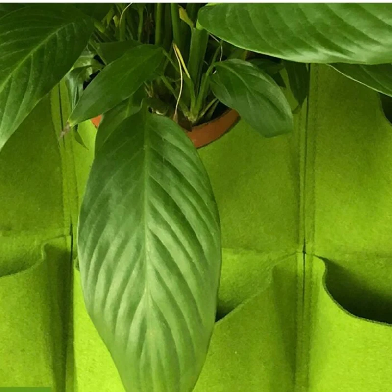 Bolsa de cultivo de plantas verdes, macetero Vertical con bolsillos de gran tamaño, bolsas de cultivo de verduras para jardín, suministro de flores, bolsa para macetero de jardín