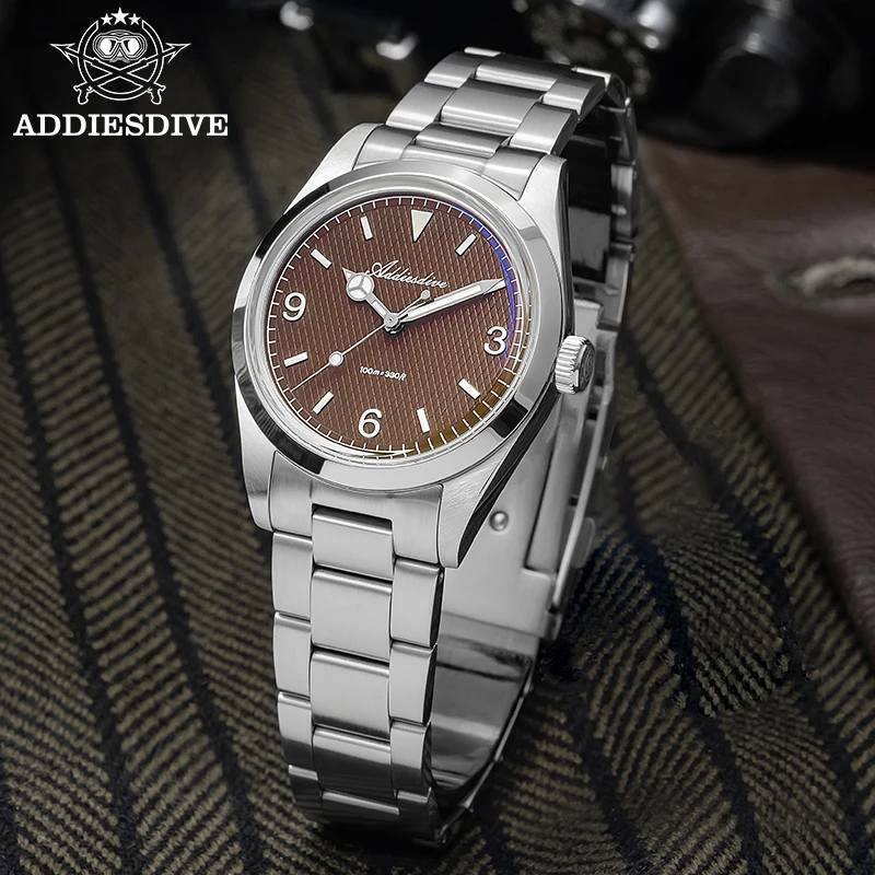 Reloj ADDIESDIVE 2025 NUEVO para Hombre, Acero Inoxidable 316L, 10 Bar, Sumergible, Luminoso, AD2096, Reloj de Pulsera de Cuarzo de Lujo, Regalo, Reloj Hombre