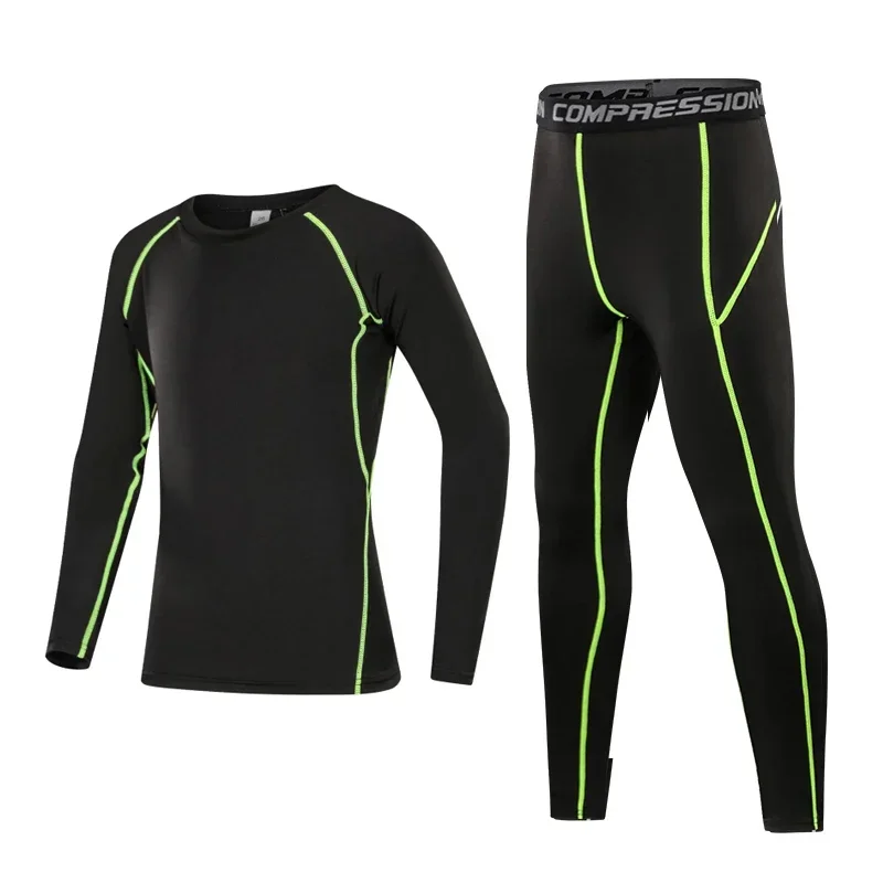 Ropa deportiva de compresión para correr y baloncesto para niños, pantalones cálidos, Tops, ropa interior, ropa deportiva ajustada para jóvenes, chándales de Fitness