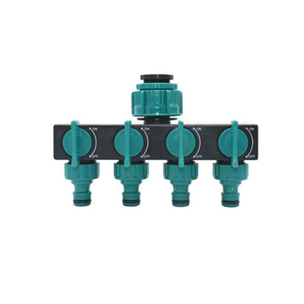 Divisor de manguera de jardín de latón de 3/4 pulgadas y 4 vías, grifo de jardín, distribuidor de conector de riego tipo Y para grifo exterior
