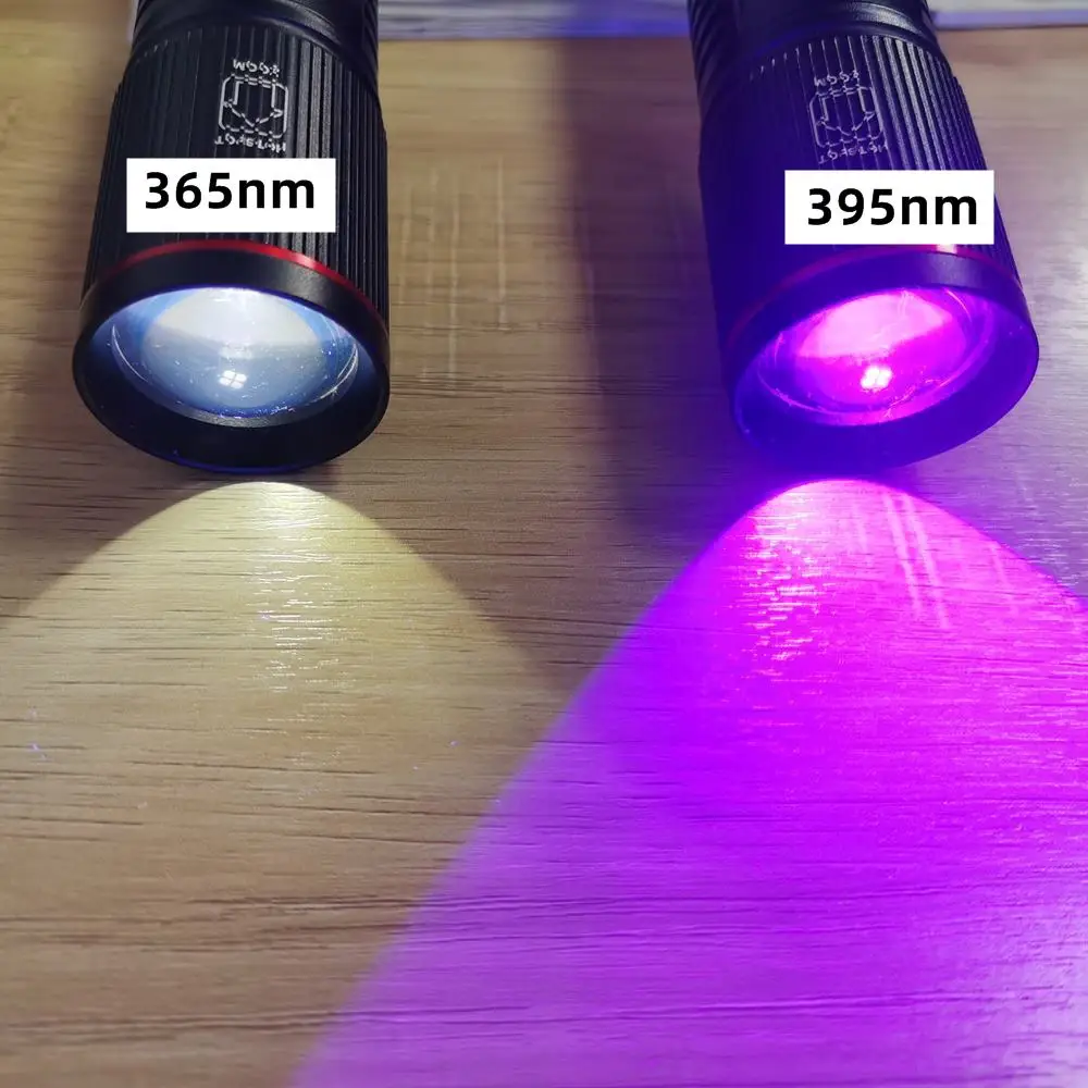 Zoom 20W LED linterna UV de alta potencia 365/395nm marcador de tinta Invisible gato perro orina tiña mineral dinero escorpión luz fluorescente