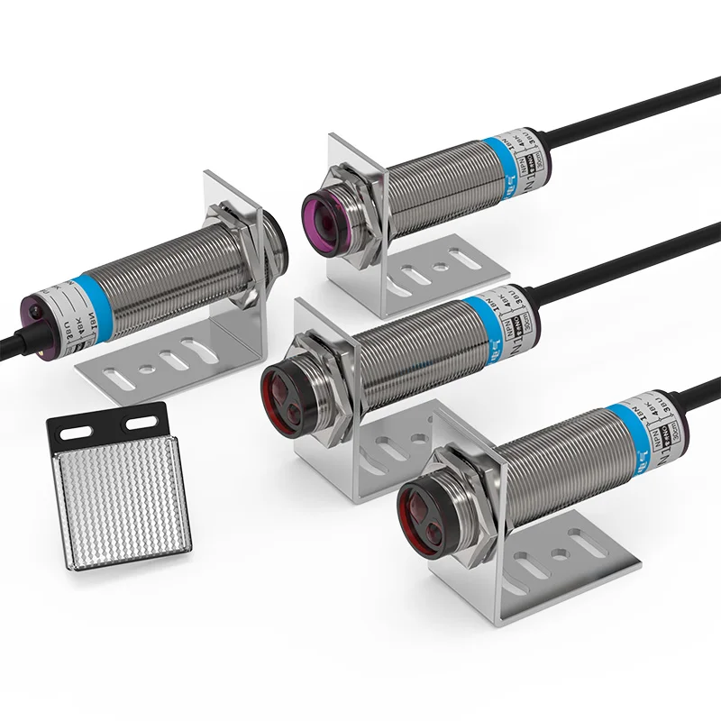 Sensor fotoeléctrico láser GTRIC Retrorreflectante serie M18 10-30V NPN PNP punto Visible 2mm distancia de detección 8M ajustable