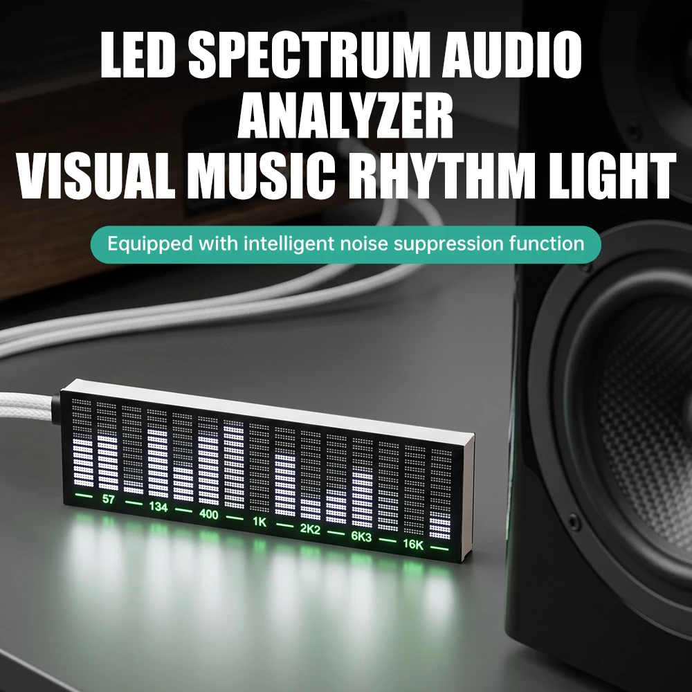 Kit Electrónico con Analizador de Ritmo LED de Espectro Musical, Control por Voz Multimodo, Indicador de Nivel de Audio y Medidor VU