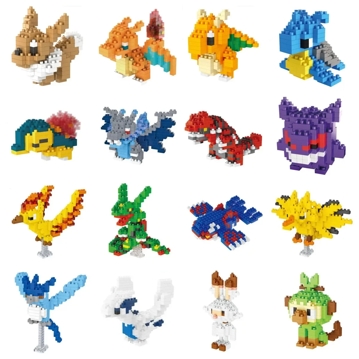 Bloques pequeños de Pokémon Nanoblock Charizard Kyogre Groudon Rayquaza, modelo educativo, juguetes gráficos para niños, juguetes de regalo de cumpleaños