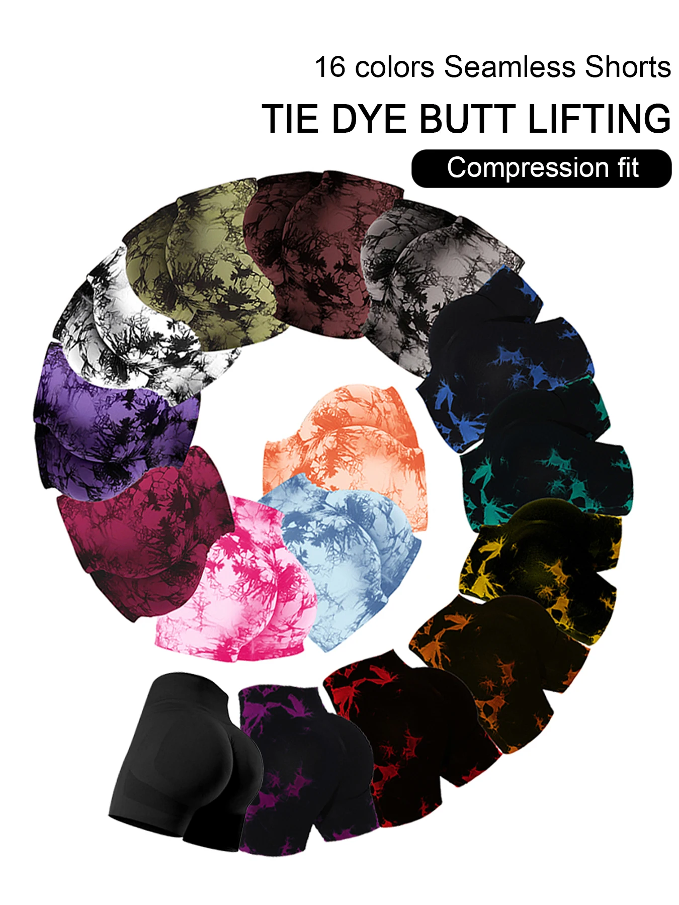 NOVEDAD DE VERANO 20224, pantalones cortos sexis de 16 colores Tie Dye para mujer, pantalones cortos de Fitness sin costuras para levantamiento de glúteos, ropa deportiva de una pieza para correr al aire libre
