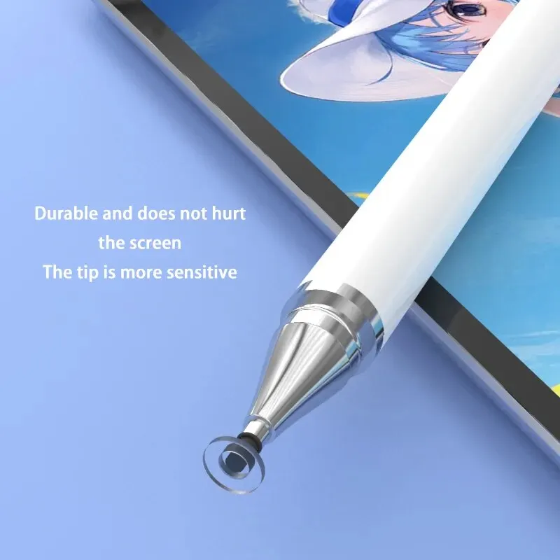 Lápiz óptico Universal para tableta 2 en 1, doble cabezal, alta sensibilidad, punta reemplazable, dibujo, teléfono inteligente, lápiz óptico para pantalla táctil