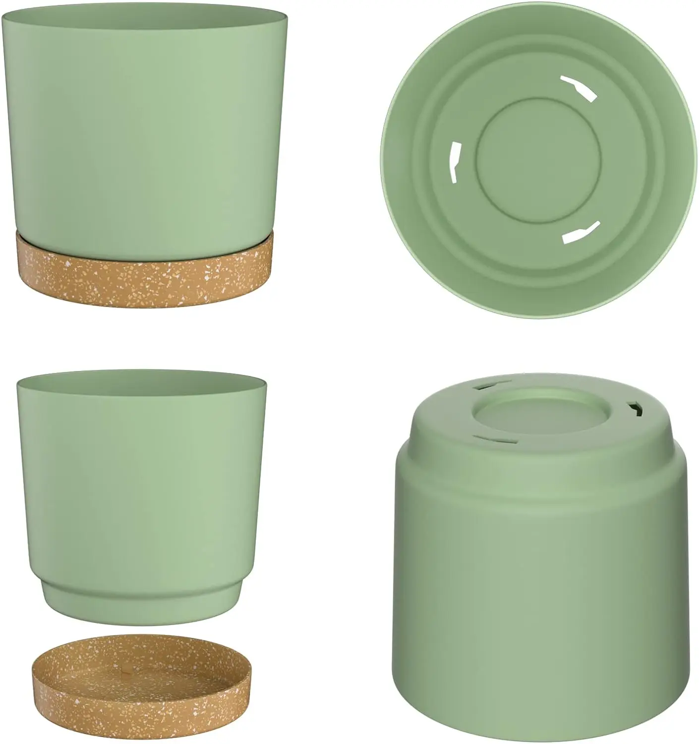 Macetas, Macetas Grandes y Ligeras para Plantas de Interior y Exterior, Macetas Grandes de Plástico con Drenaje