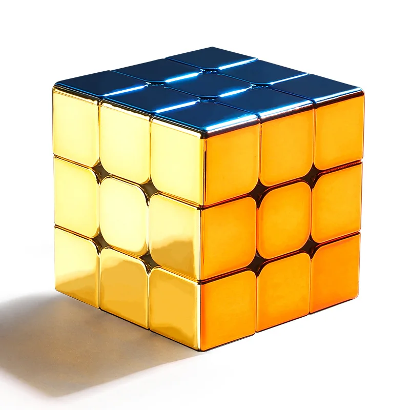 SengSo-Cubo mágico magnético de Metal, juguete de Cubo dorado, rompecabezas de velocidad, M3, 3x3x3
