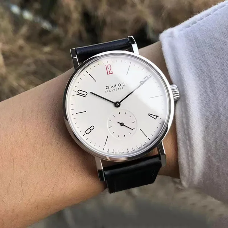 Reloj mecánico automático para hombre de 38 mm adecuado para movimiento de cuerda automática Seagull ST1701, reloj de pulsera con parte trasera transparente resistente al agua.