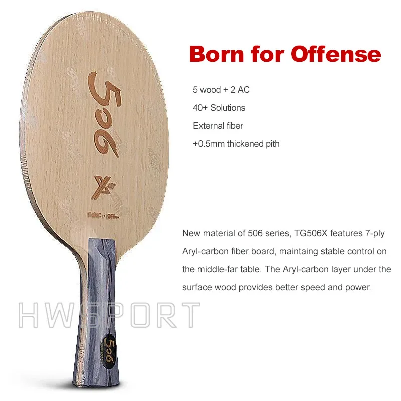 DHS TG 506X hoja de tenis de mesa, hoja de Ping Pong de Pith engrosada profesional, CON CAJA Original