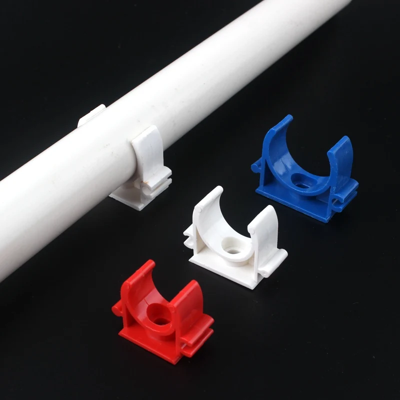 5/20/50 Uds 16 20 25mm conector de abrazadera de tubo de PVC accesorios de tubo de plástico tipo U conectores de manguera de agua correa accesorios de jardín