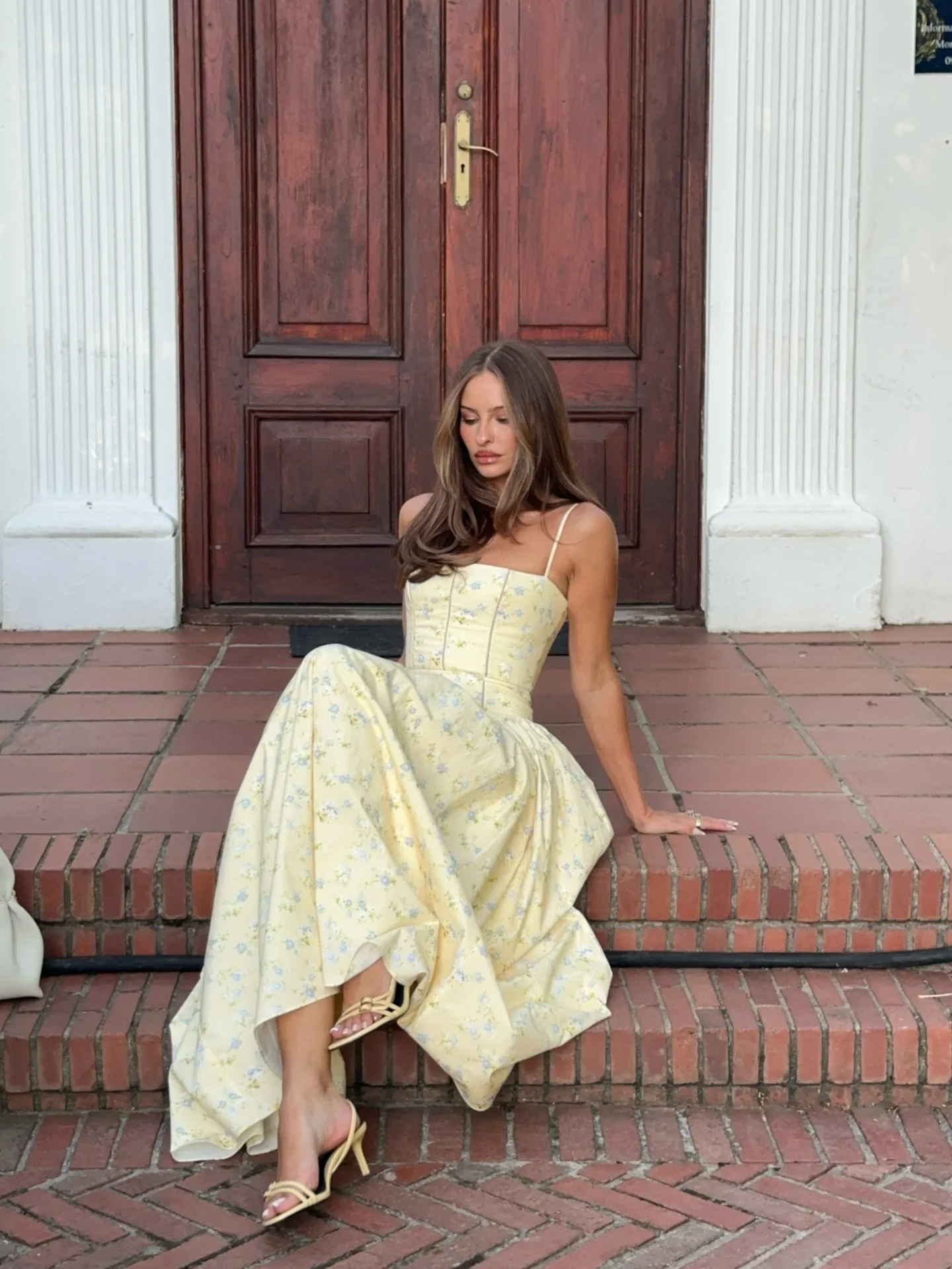Mingmingxi Vestido largo con estampado floral y tirantes finos para mujer, vestido elegante de verano con cordones, vestido fluido para fiesta, vacaciones, playa