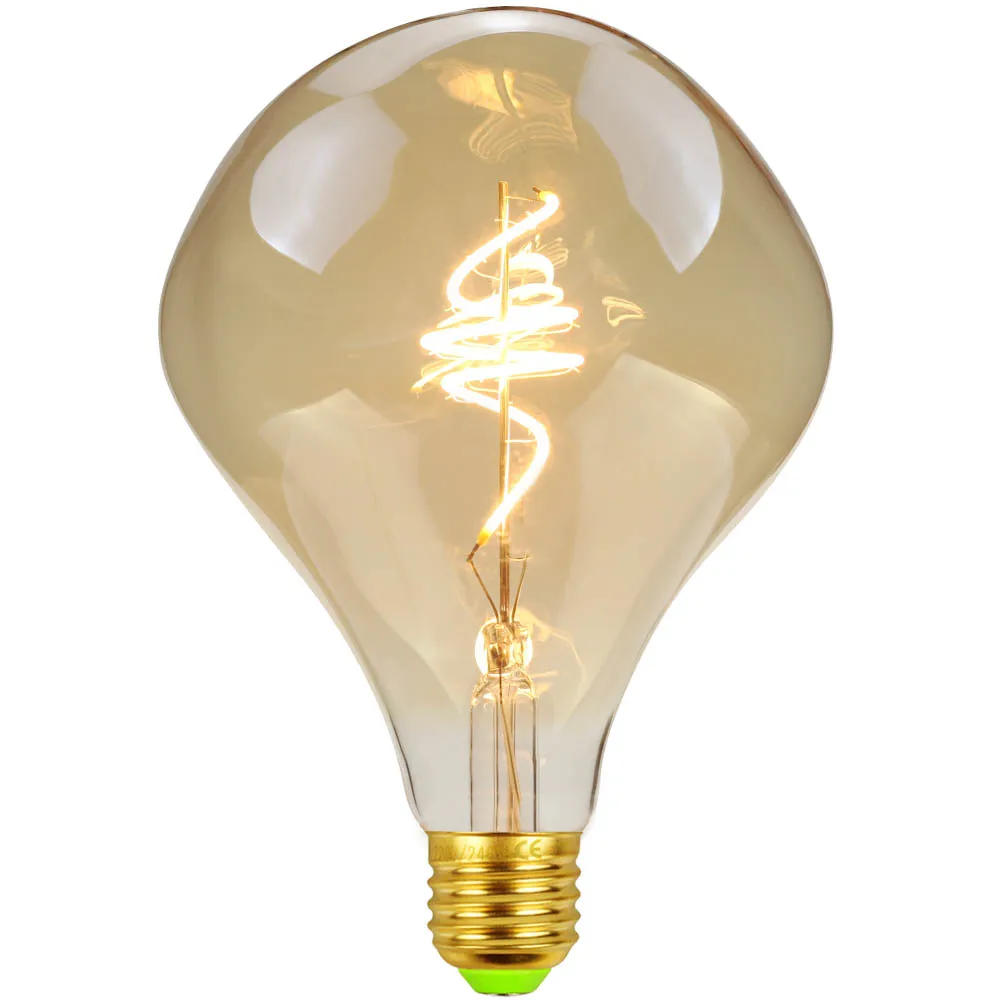 TIANFAN-bombilla Led Edison de forma especial Alien G125, 4W, regulable, 220-240V, E27, decorativa, ámbar, súper cálida