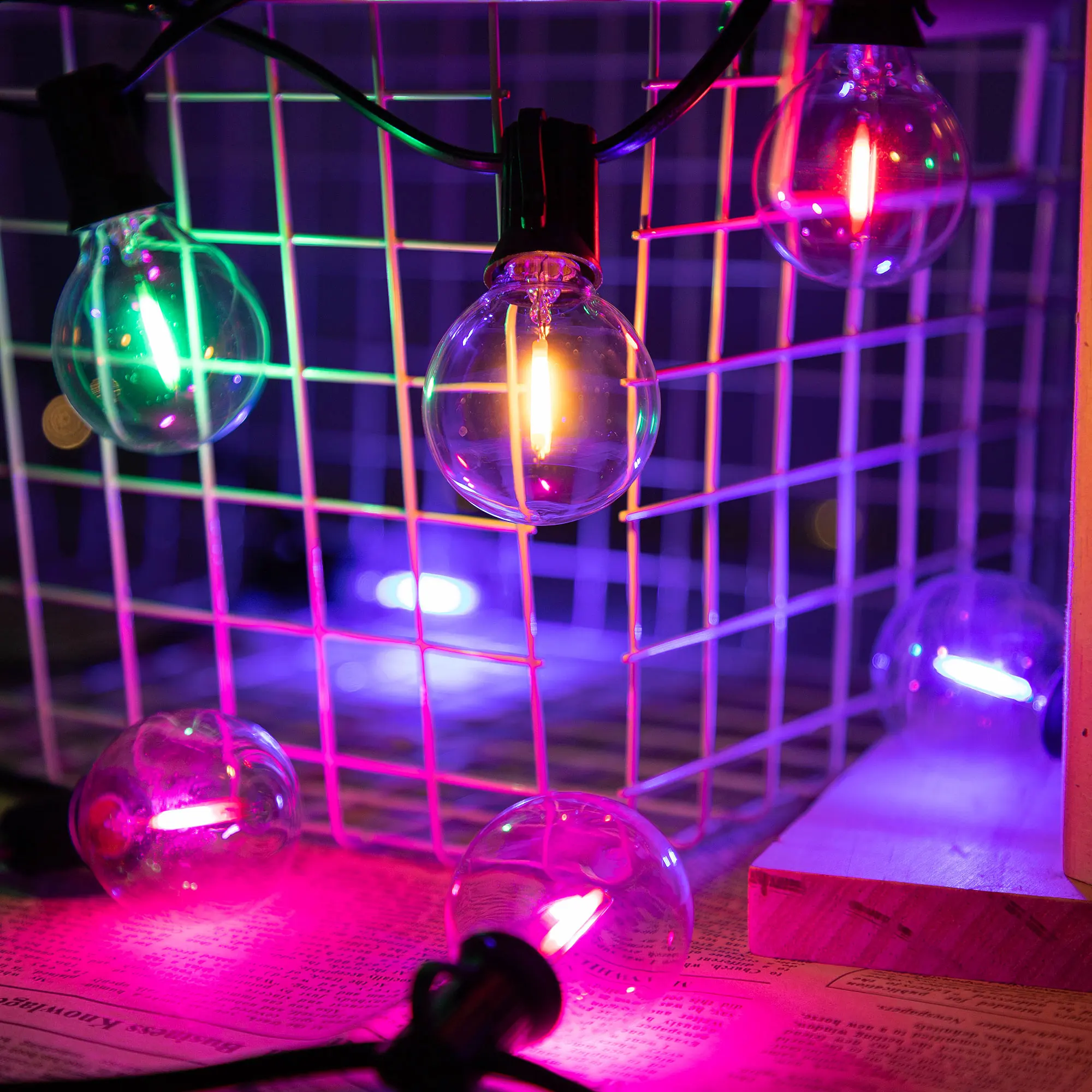 Bombilla G40, cadena de luces Led de colores, bombilla de repuesto E12, Base de 1W, globo, lámpara de bola multicolor, decoración de fiesta de cumpleaños RGB