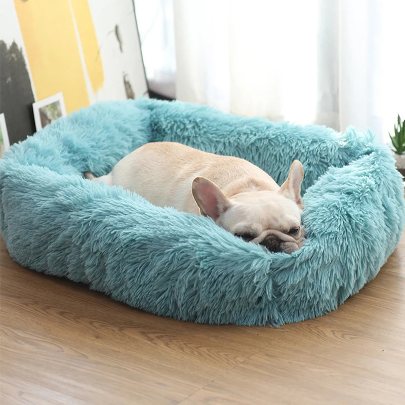 Cama de felpa para mascotas, sofá esponjoso, cestas, cojín grande, pequeño, perrera para cachorros y gatos