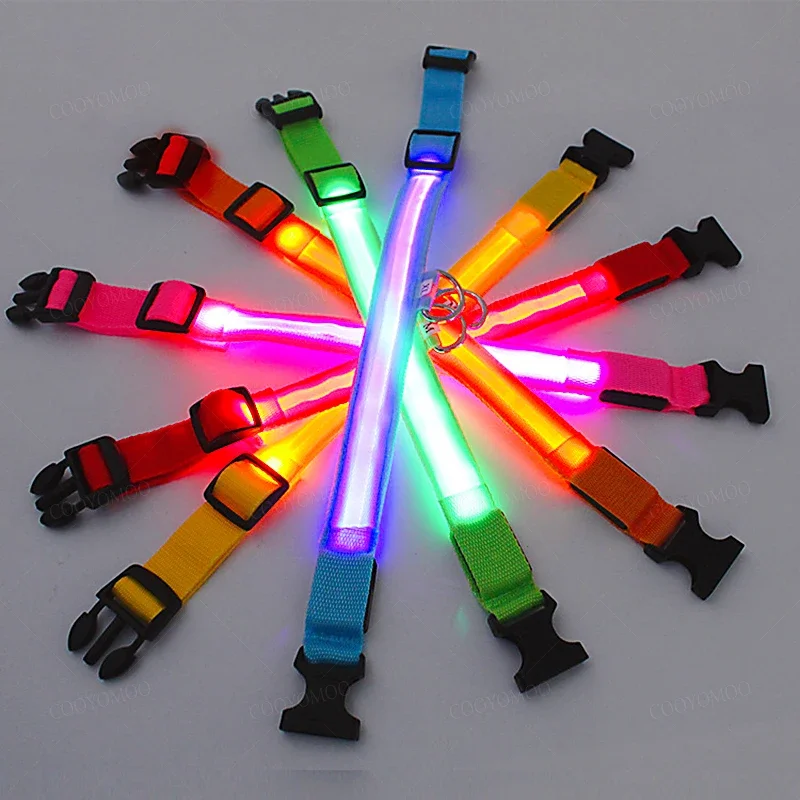 Collar de carga luminosa para perros de 3 modos, collares Led Usb para perros y gatos, Collar de prevención de pérdida de perro con brillo Led nocturno desmontable, accesorios para mascotas