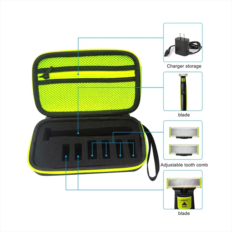 Bolsa de almacenamiento para afeitadora Philips One Blade, estuche de transporte para afeitadora eléctrica para hombre, bolsa de almacenamiento de viaje dura a prueba de golpes
