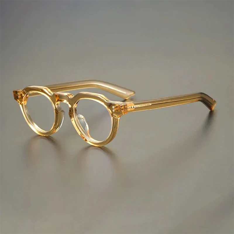 55464 Gafas de acetato de alta calidad, gafas redondas Vintage para hombre, gafas graduadas ópticas, montura para mujer, gafas de marca de lujo de Corea