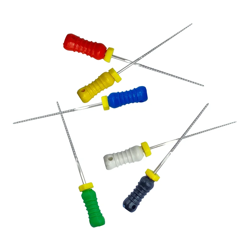 6 unids/pack de limas dentales Endo uso manual limas K taladros de tratamiento de conducto radicular de acero inoxidable instrumentos endodónticos