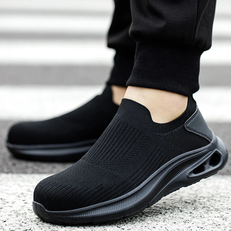 2026 zapatos de seguridad transpirables para el trabajo para hombre, botas ligeras con punta de acero antigolpes, antideslizantes, indestructibles, calzado, zapatillas de deporte