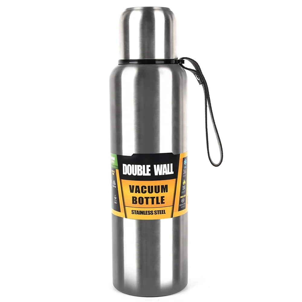 Botella térmica de gran capacidad de 500/1000ml, termo de doble pared de acero inoxidable 304, termo de agua fría y caliente, taza de café