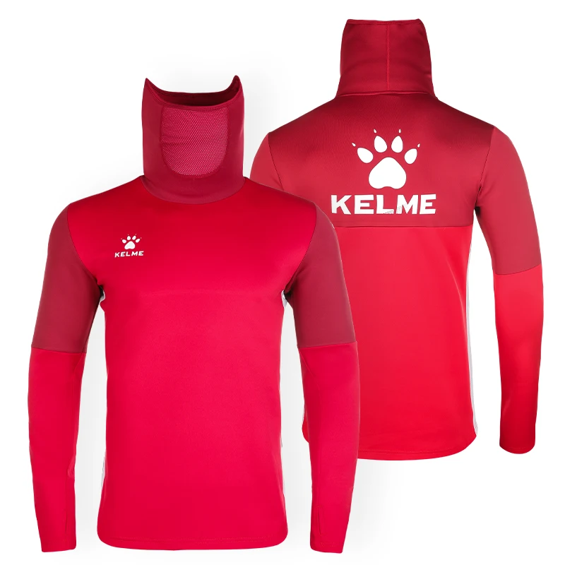 Kelme Sudadera con capucha de entrenamiento de fútbol, ropa deportiva personalizable de manga larga, máscara elástica para el fr