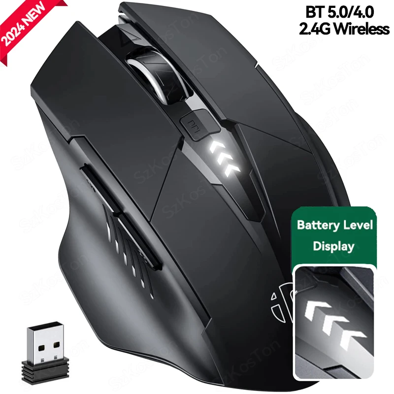 Ratón Compatible con Bluetooth recargable 2,4G INPHIC PM6 ratón inalámbrico soporte silencioso para oficina PC portátil tableta Smartphone Universal