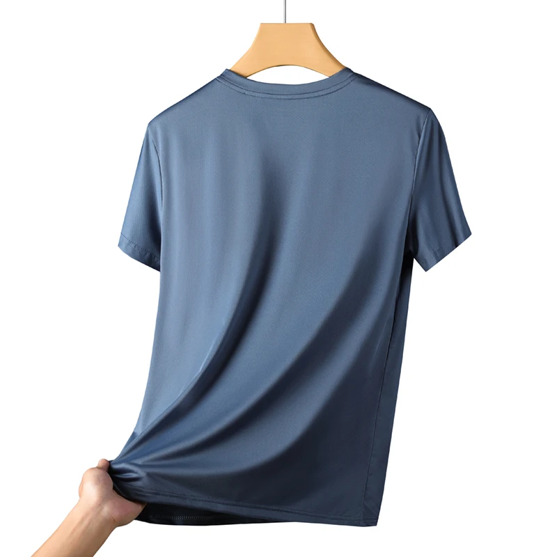 CHRLCK-camisetas de secado rápido para correr para hombre, camisetas transpirables para senderismo y pesca, Camisa corta para deportes al aire libre de elasticidad suave, verano