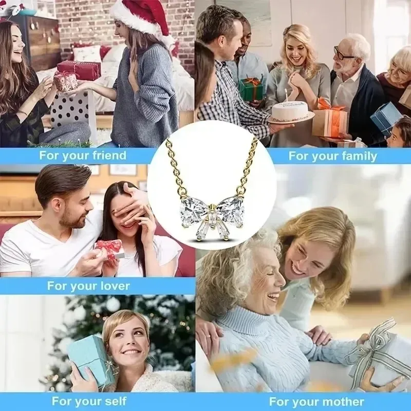 Nuevo collar de plata de ley 925 con colgante cuadrado brillante rosa y blanco en forma de corazón de melocotón