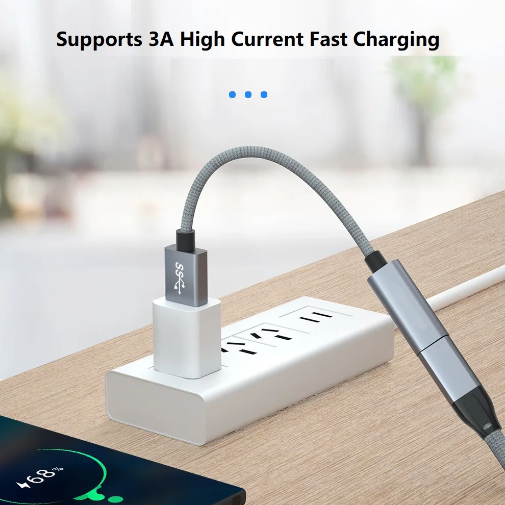Adaptador USB C hembra a USB macho tipo C a USB A Cable de cargador conector USB-C a USB 3,2 convertidor de datos para Samsung Google Itel