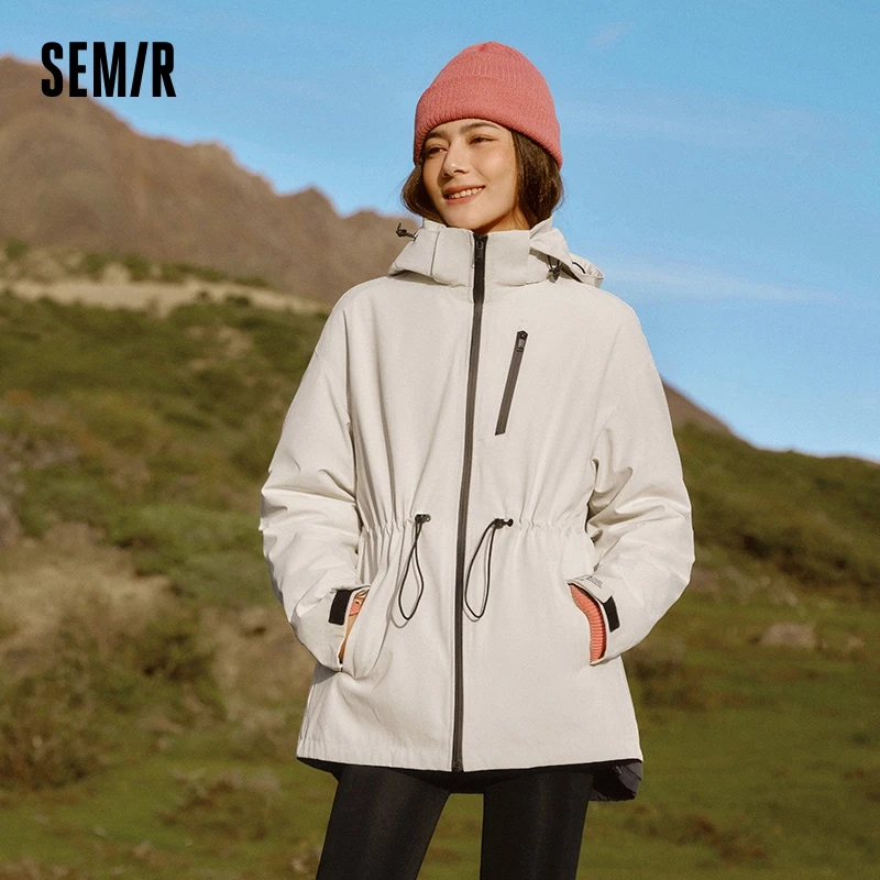 Chaqueta de Plumón Semir para Mujer, Nueva Colección 2026, Dos Piezas, Tres en Uno, Impermeable, Resistente al Aceite y a las Manchas, para Viajes, Uso Diario y Actividades al Aire Libre, Abrigo de Invierno