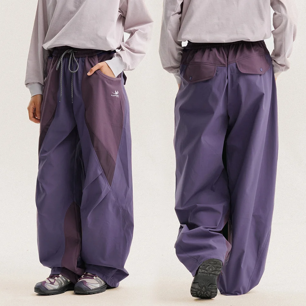 Hombres al aire libre ligero de secado rápido Ultra suelto Casual empalme pierna ancha Techwear pista Cargo pantalones mujeres ropa de calle pantalones holgados