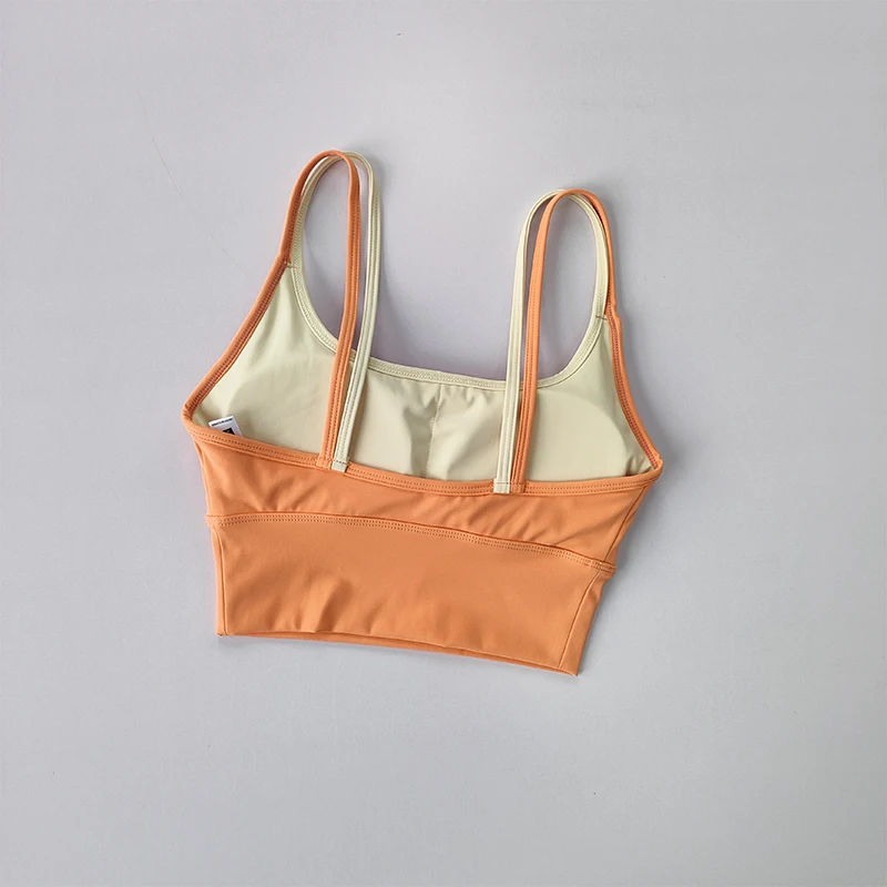 Sujetador deportivo para mujer, chaleco de Yoga con doble correa para el pecho, absorbente de golpes, de secado rápido, moldeador, Fitness, verano