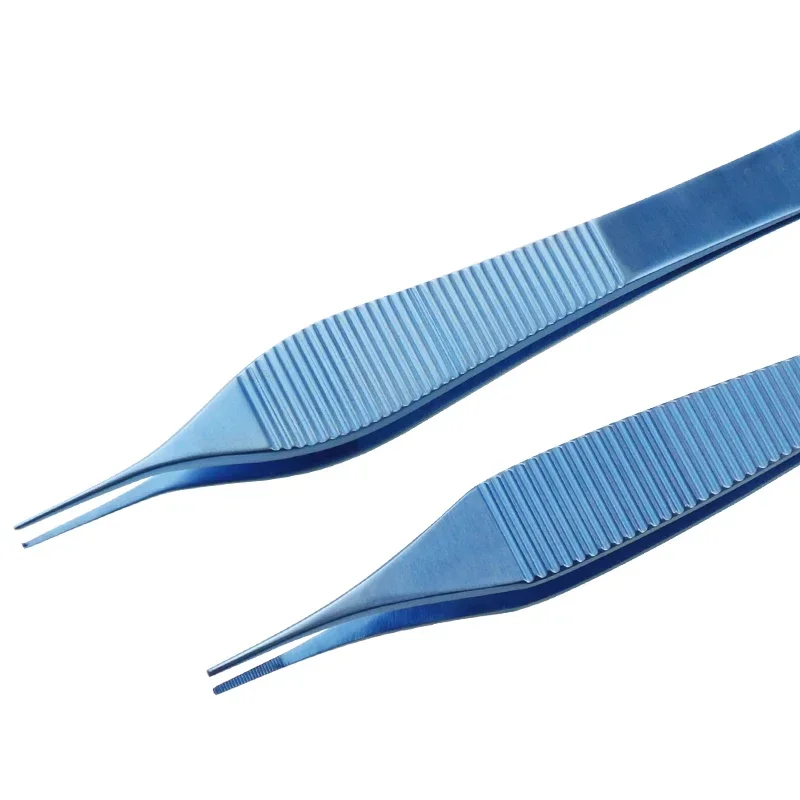 Adson-Pinzas de titanio para tejidos, instrumento quirúrgico para los ojos, puntas dentadas, dientes, oftálmicos, 122mm, 1 pieza